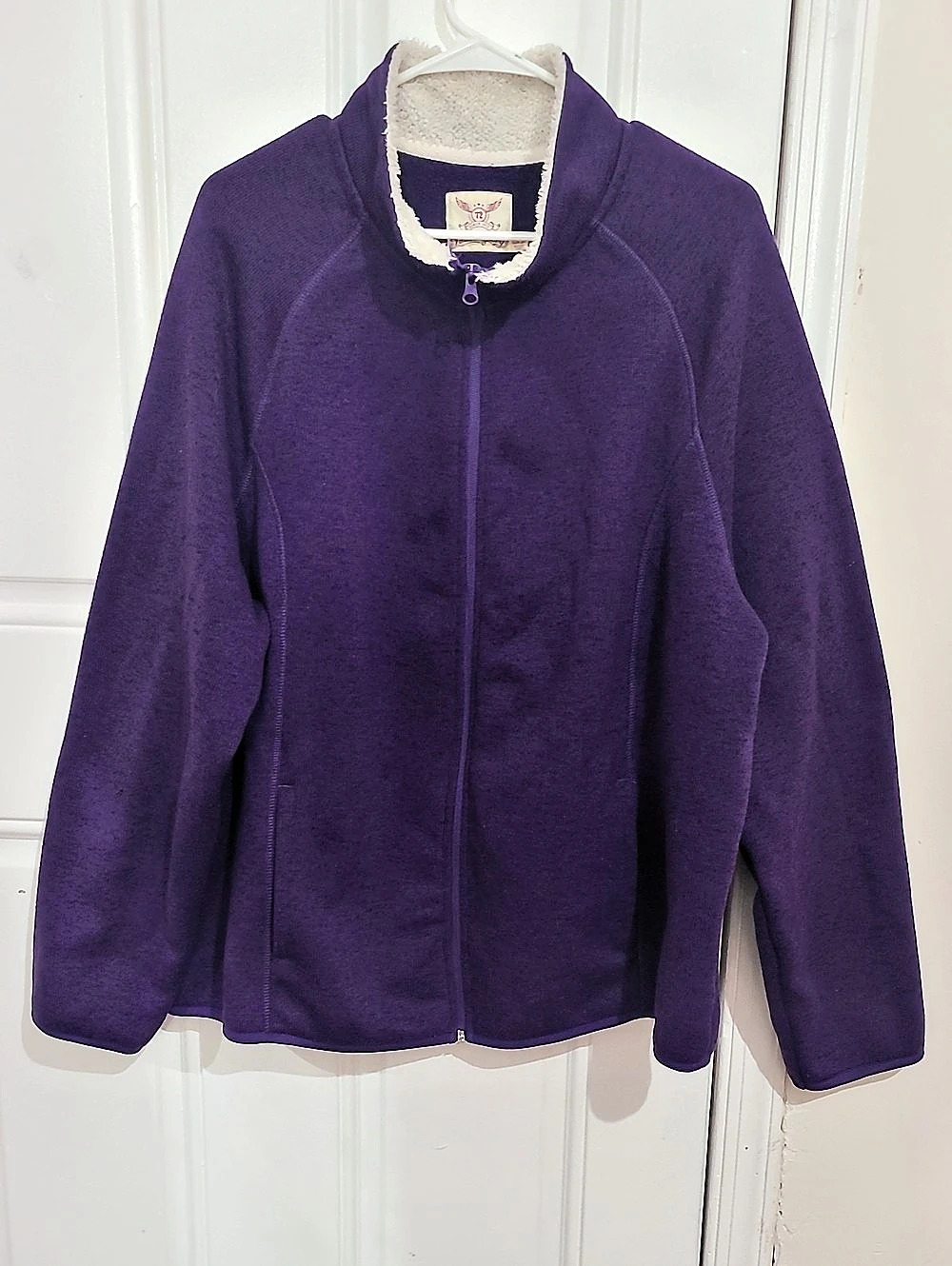 Plus Size Women's Purple Full-Zip Jacket